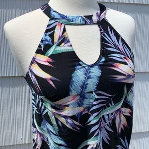 Neon Floral Choker Tank